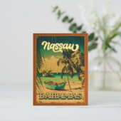 Nassau Palm Tree Bahamas  Souvenirs 80's Briefkaart (Staand voorkant)