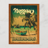 Nassau Palm Tree Bahamas  Souvenirs 80's Briefkaart (Voorkant)