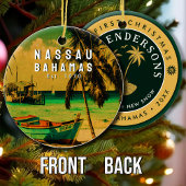 Nassau Palm Tree Bahamas  Souvenirs 80's Keramisch Ornament