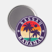 Nassau Palm Tree Bahamas  Souvenirs 80's Magneet (Voorkant / Achterkant)