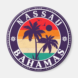 Nassau Palm Tree Bahamas Souvenirs 80's Magneet