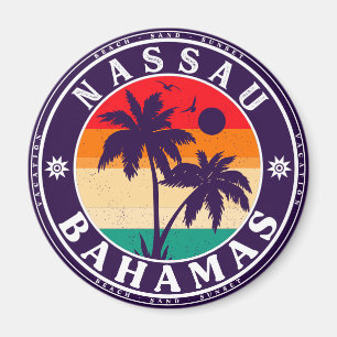 Nassau Palm Tree Bahamas  Souvenirs 80's Magneet
