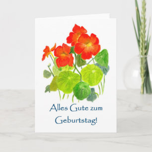 Nasturtia Birthday Card - Duitse Greep Kaart