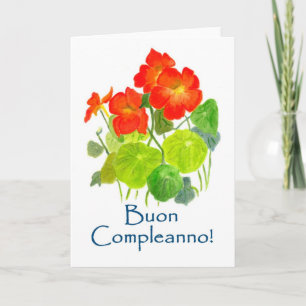 Nasturtia Birthday Card - Italiaanse Greep Kaart