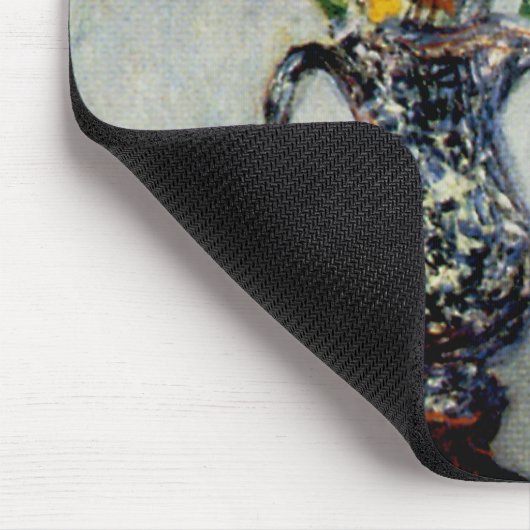 Nasturtia in een blauwe vaas van Monet Muismat (Hoek)