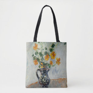 Nasturtia in een blauwe vaas van Monet Tote Bag