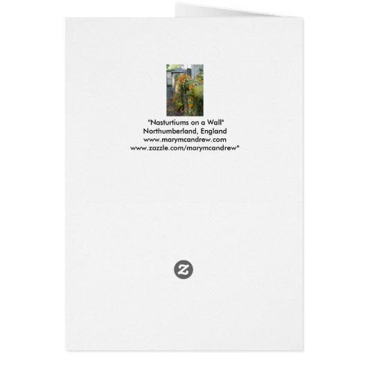 Nasturtia op een muur, Engeland (Achterkant)