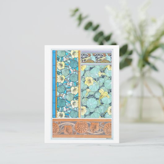 Nasturtium als decoratief object Briefkaart (Staand voorkant)