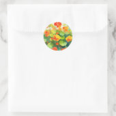 Nasturtium Bloemen Levendig Ronde Sticker (Tas)