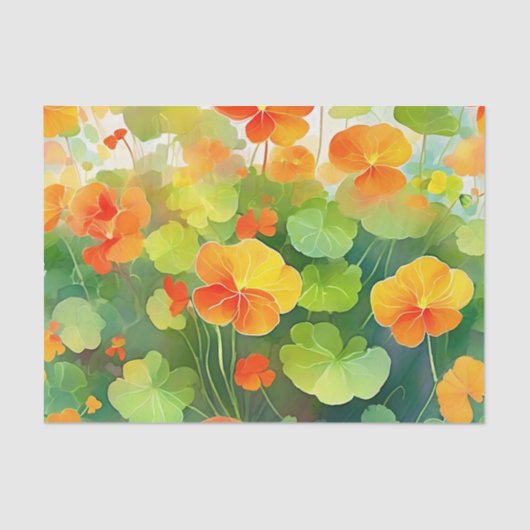 Nasturtium Bloemen Levendig Tissuepapier (Voorkant)
