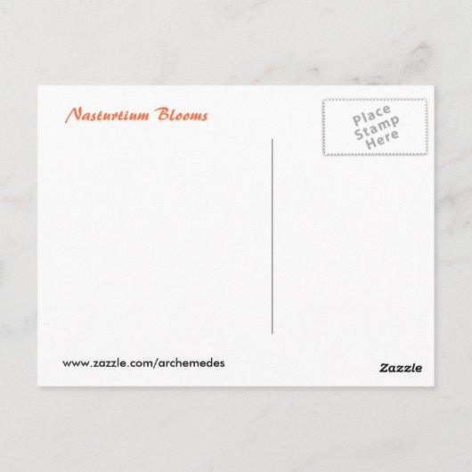 Nasturtium Blooms Briefkaart (Achterkant)
