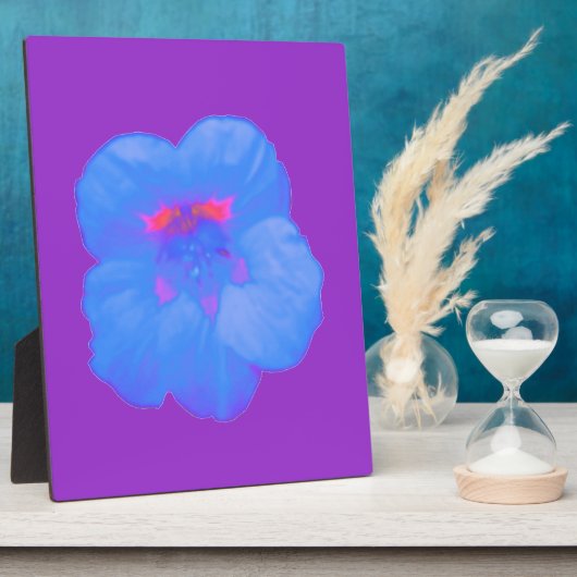 Nasturtium Bright Blue Plaque Fotoplaat (Zijkant)