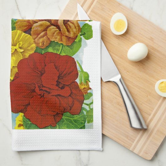 Nasturtium Etiket zaadpakket Theedoek (Quarter Fold)