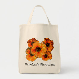 Nasturtium-floraal ontwerp op maat tote bag