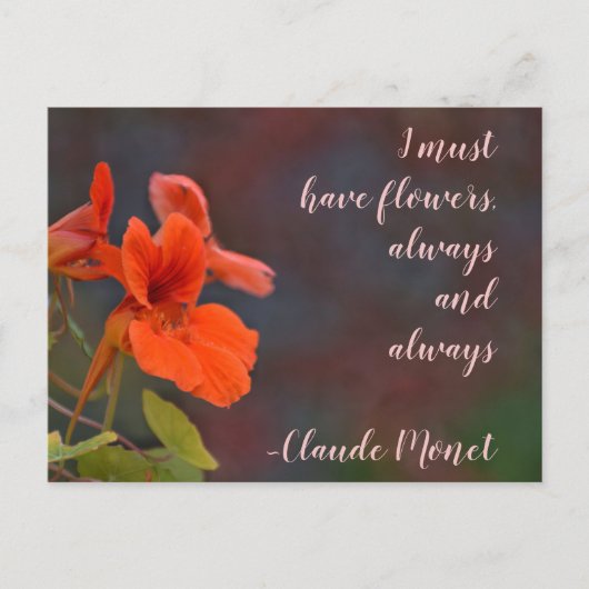 Nasturtium Floral I moet bloemen hebben Monet Quot Briefkaart (Voorkant)