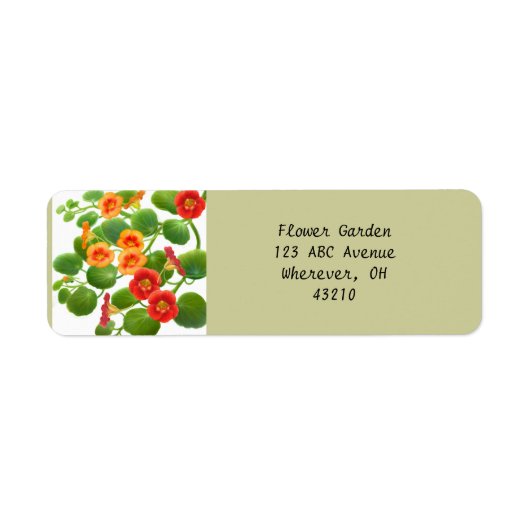 Nasturtium Flower Garden labels (Voorkant)
