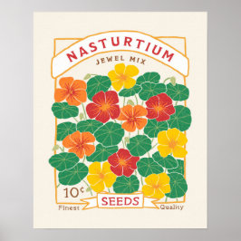 Nasturtium Flower Seed Packet Poster