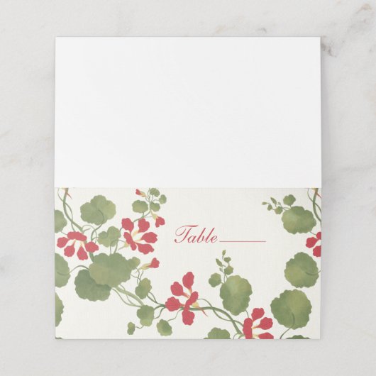 Nasturtium-gevouwen plaatskaart plaatskaartje (Buitenkant ongevouwen)