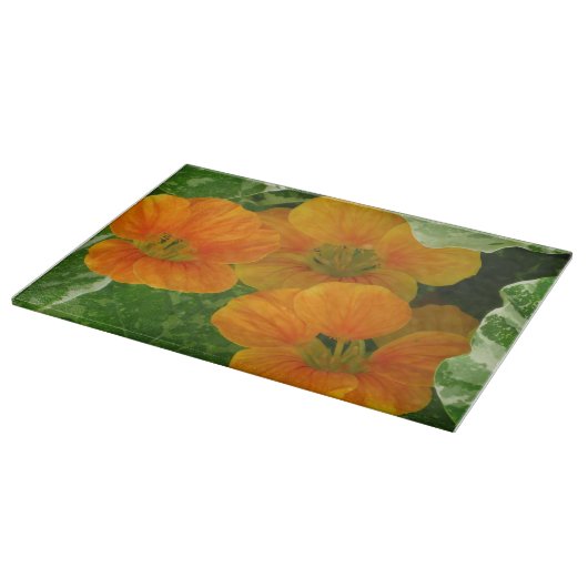 Nasturtium Glass Cutting Board Snijplank (Hoek)