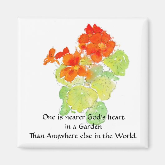Nasturtium Magnet met Quote (Voorkant)