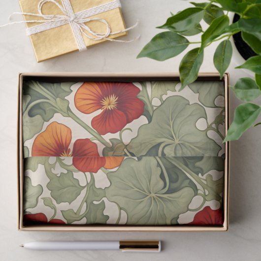 Nasturtium patroon assortiment tissuepapier (Geschenk)