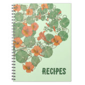 Nasturtium Recipe Book | Antiek lithograaf 1896 Notitieboek (Voorkant)
