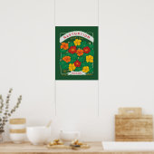 Nasturtium Vloeiend naaigarsenaal (groen) Poster (Keuken)