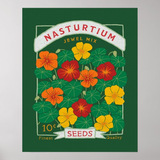 Nasturtium Vloeiend naaigarsenaal (groen) Poster (Voorkant)