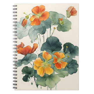 Nasturtium - Watercolor flowers Notitieboek