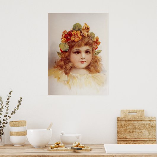 Nasturtium Wreath Poster (Keuken)