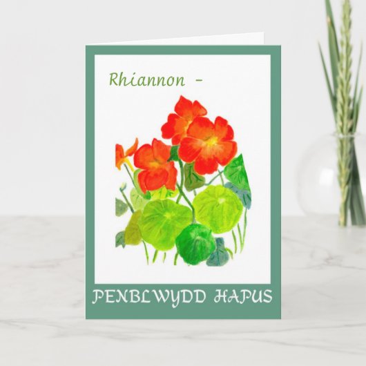 Nasturtiums Birthday Kaart aan personaliseren: Wel (Voorkant)
