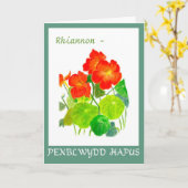 Nasturtiums Birthday Kaart aan personaliseren: Wel (Gele Bloem)