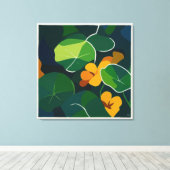 Nasturtiums - grote canvas print (Insitu (Houten vloer))