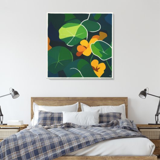 Nasturtiums - grote canvas print (Insitu (Slaapkamer))