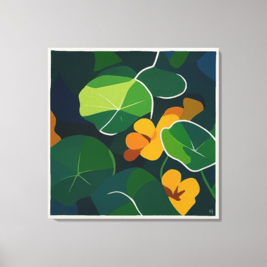 Nasturtiums - grote canvas print (Voorkant)