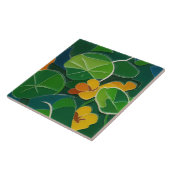 Nasturtiums Keramische Tegel Tegeltje (Zijkant)