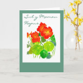 Nasturtiums Moederdag Kaart: Welsh Greeting Kaart (Gele Bloem)