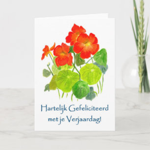 Nasturtiums Verjaardag Kaart - Dutch Greeting
