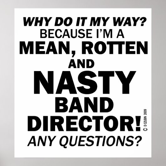 Nasty Band Director Poster (Voorkant)