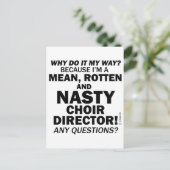 Nasty Choir Director Briefkaart (Staand voorkant)