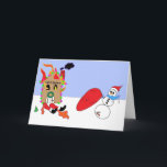 Nasty de Snowman Thief Kerstmis Feestdagen Kaart<br><div class="desc">Snowmen kan ook hebzuchtig zijn!</div>