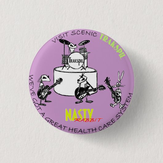 Nasty konijn: Het negende 'trakspiltoerisme' van k Ronde Button 3,2 Cm (Voorkant)