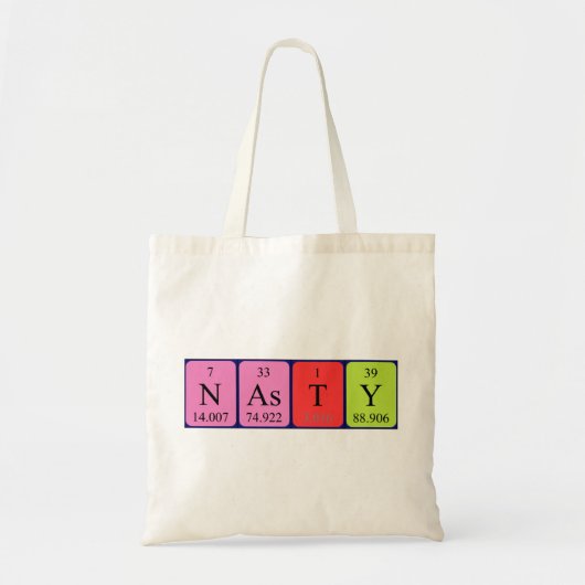 Nasty Periodieke Naam canvas tas (Voorkant)