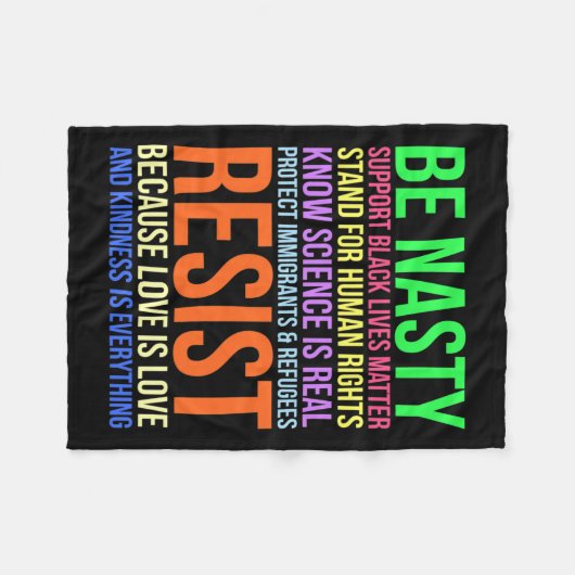 Nasty Resist LHBTQ Mensenrechten Wetenschap Be Kin Fleece Deken (Voorkant (Horizontaal))