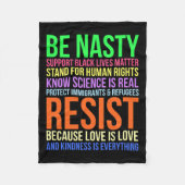 Nasty Resist LHBTQ Mensenrechten Wetenschap Be Kin Fleece Deken (Voorkant)