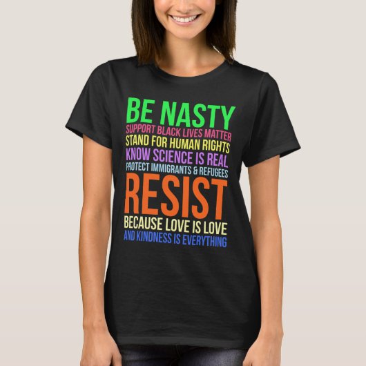 Nasty Resist LHBTQ Mensenrechten Wetenschap Be Kin T-shirt (Voorkant)