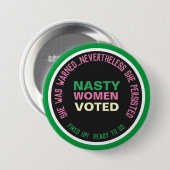 Nasty vrouwelijke kiezer ronde button 7,6 cm (Voorkant /achterkant)