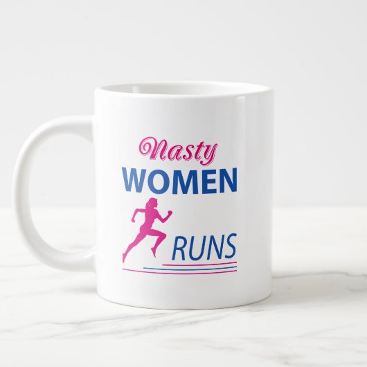 Nasty vrouwen lopen grote koffiekop (Links)