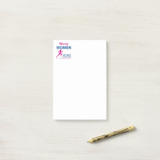 Nasty vrouwen lopen post-it® notes (Op bureau)