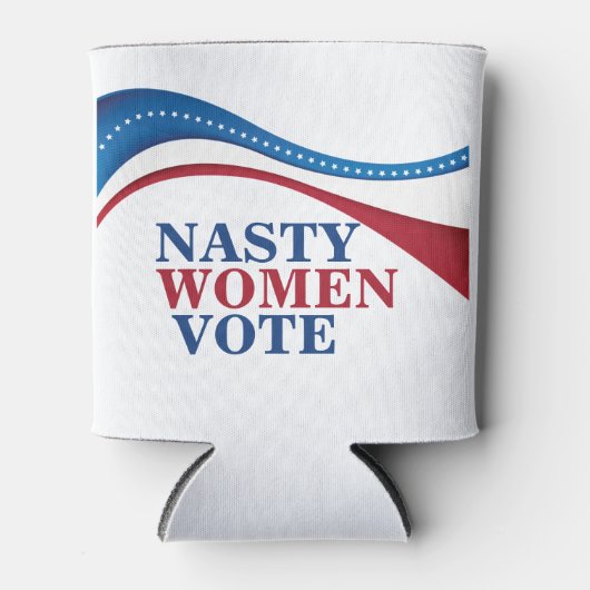 Nasty vrouwen stemmen feministisch politiek blikjeskoeler (Voorkant)